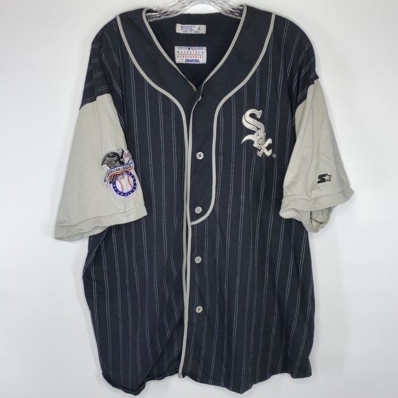 Starter Chicago White Sox American League Button Up T-Shirt 1990's XL - Picture 1 of 8
